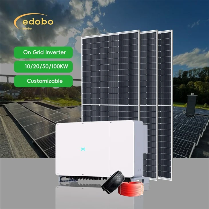 50 kW ruudukon aurinkoenergiajärjestelmän komponenteilla