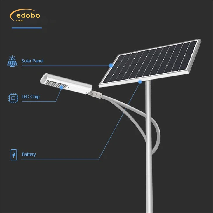 LED-katuvalo litiumparistolla aurinkoisella katuvalolla